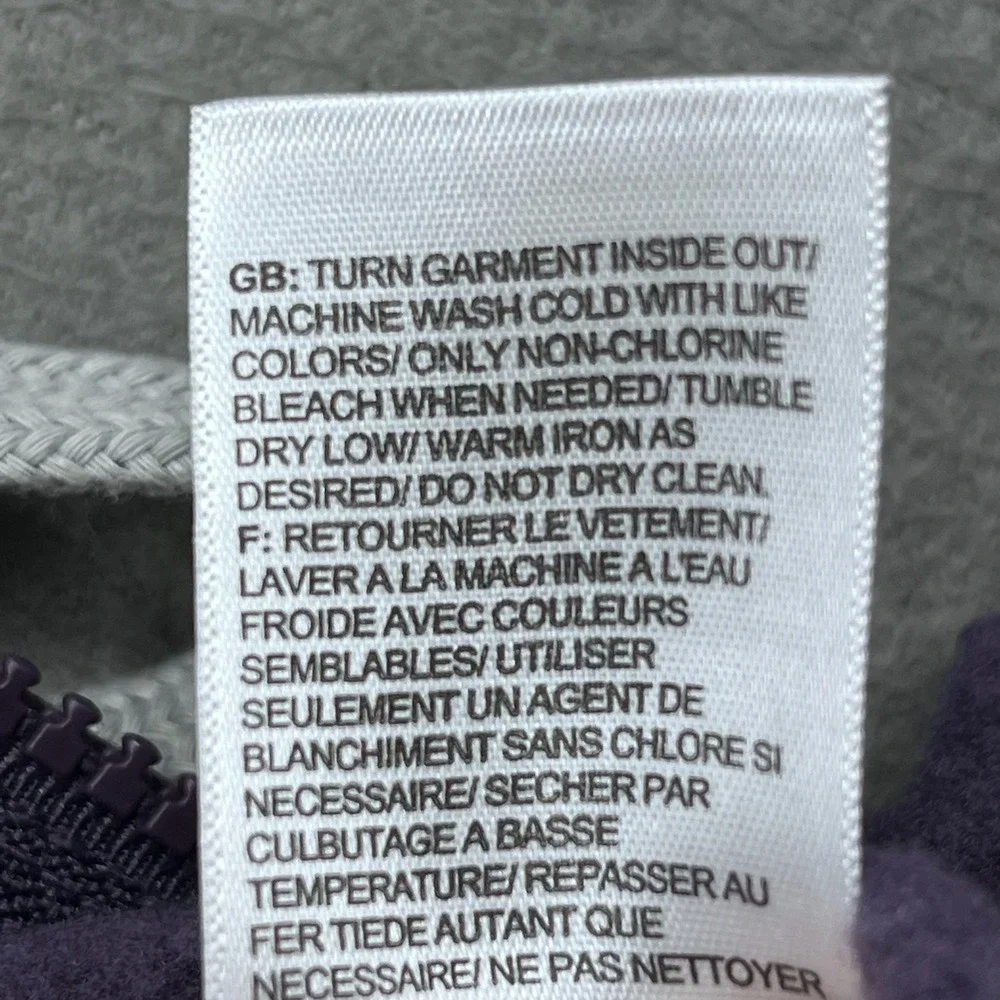 The North Face Men Hoodie Purple Cotton Blend Medium Gorpcore Graphic Zip Up